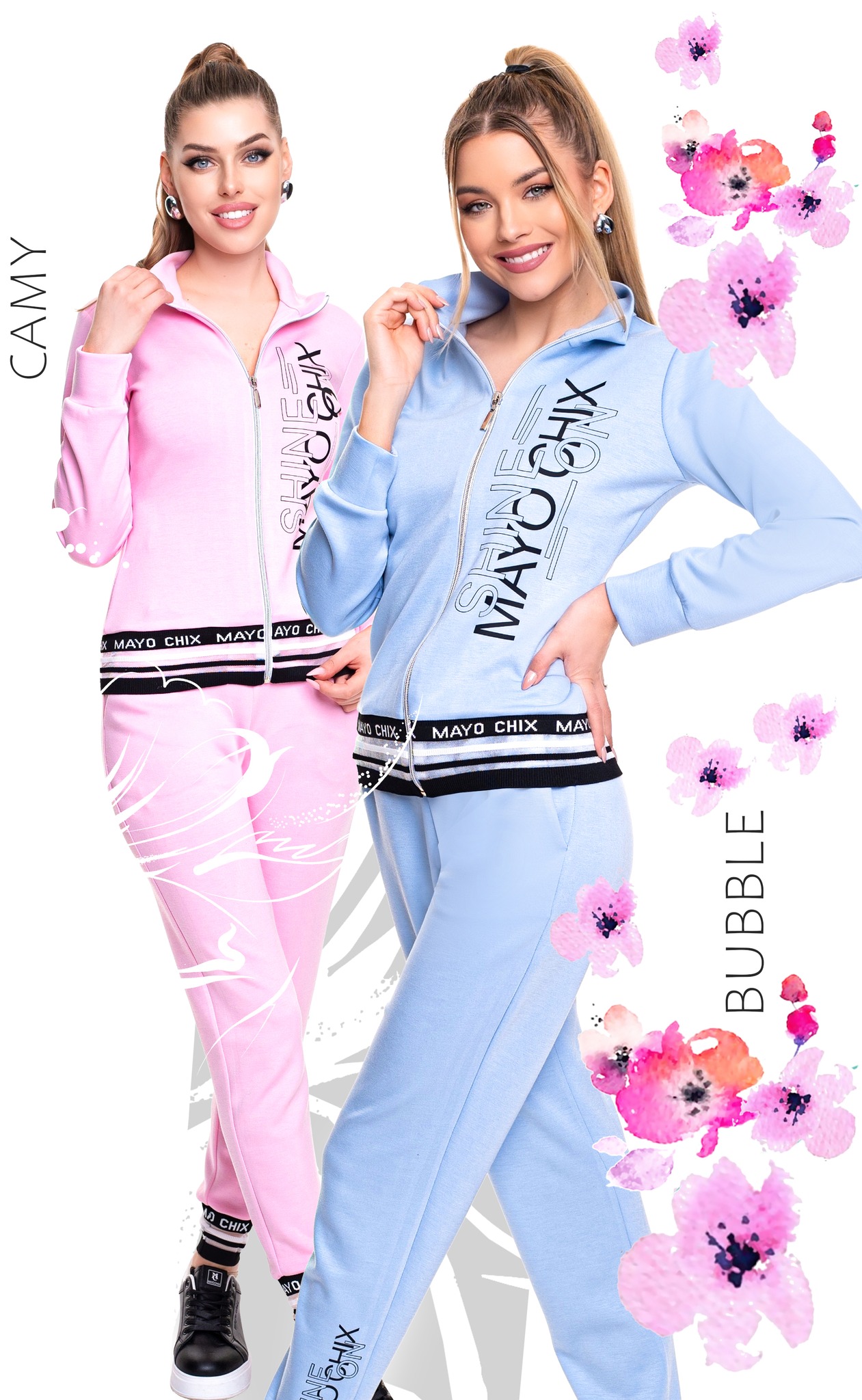 Mayo Chix Camy felső+Bubble nadrág szett világoskék - Image 3